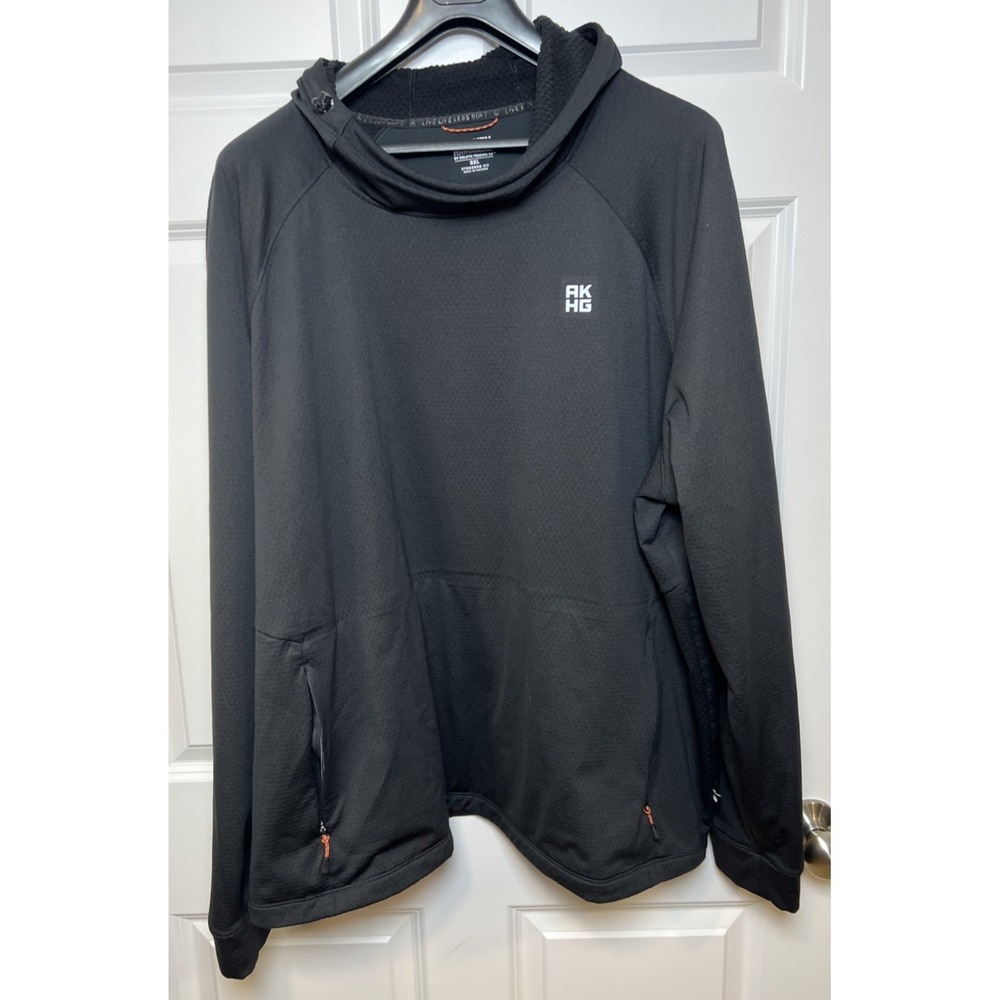 AKHG Crossover Hoodie 3XL Standard Fit Black Waffle Lined Pullover EUC
